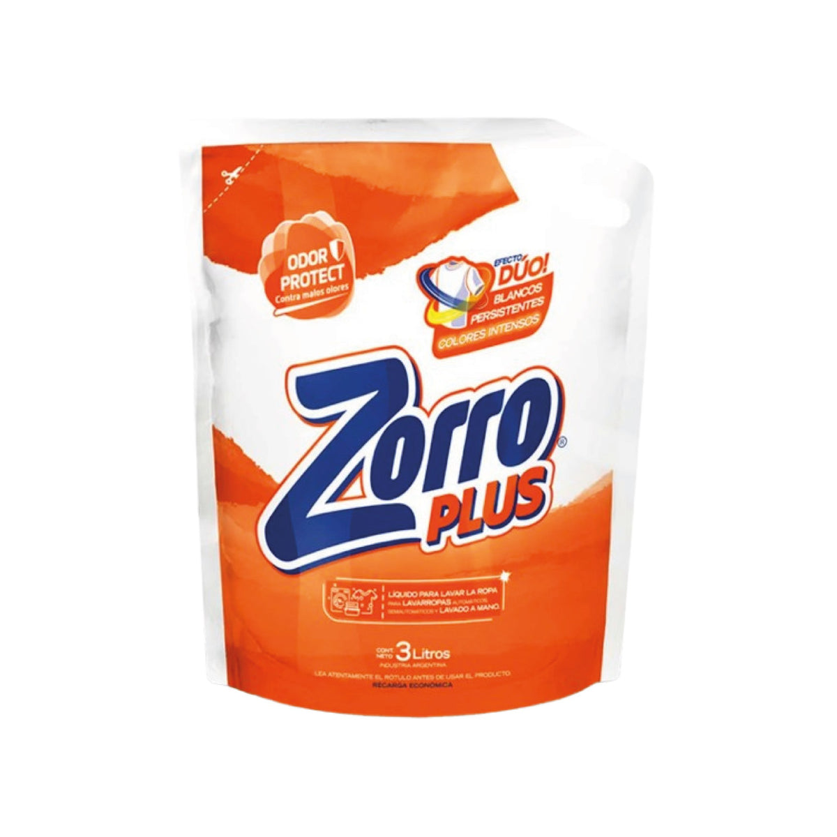 Jabón Líquido Repuesto Zorro p/ Ropa Plus 3 L