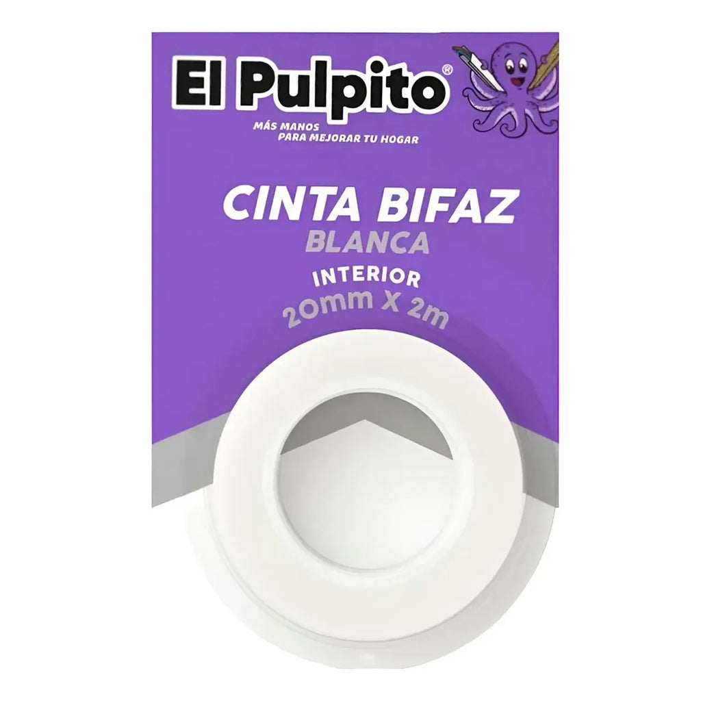 Cinta Bifaz Pulpito Interior Blanca 2mm 2mtrs