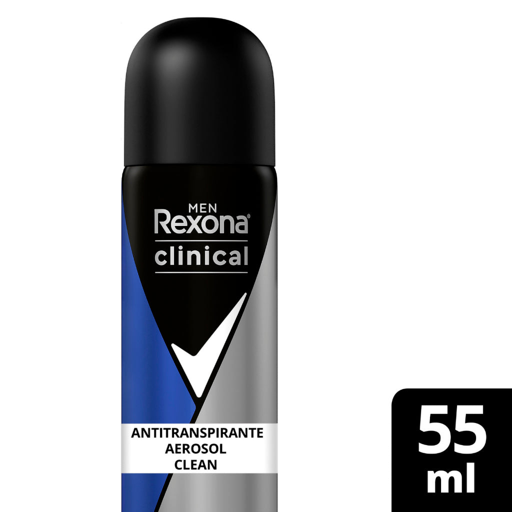 Desodorante Aerosol Rexona Antitranspirante Clinical Men Clean 55 ml