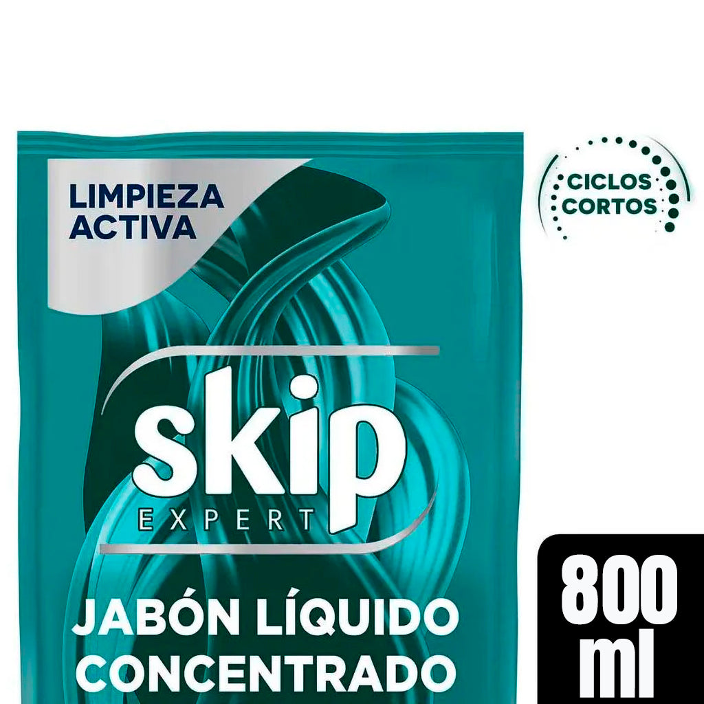 Jabon Liquido Skip Concentrado Expert Ciclos Cortos Tecnologia Pro-A Fragancia Extraordinaria 800 ml