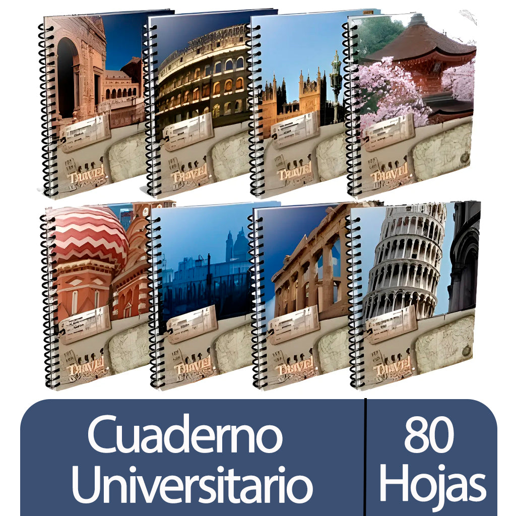 Cuaderno Travel Universal Mis Apuntes 80 Hojas