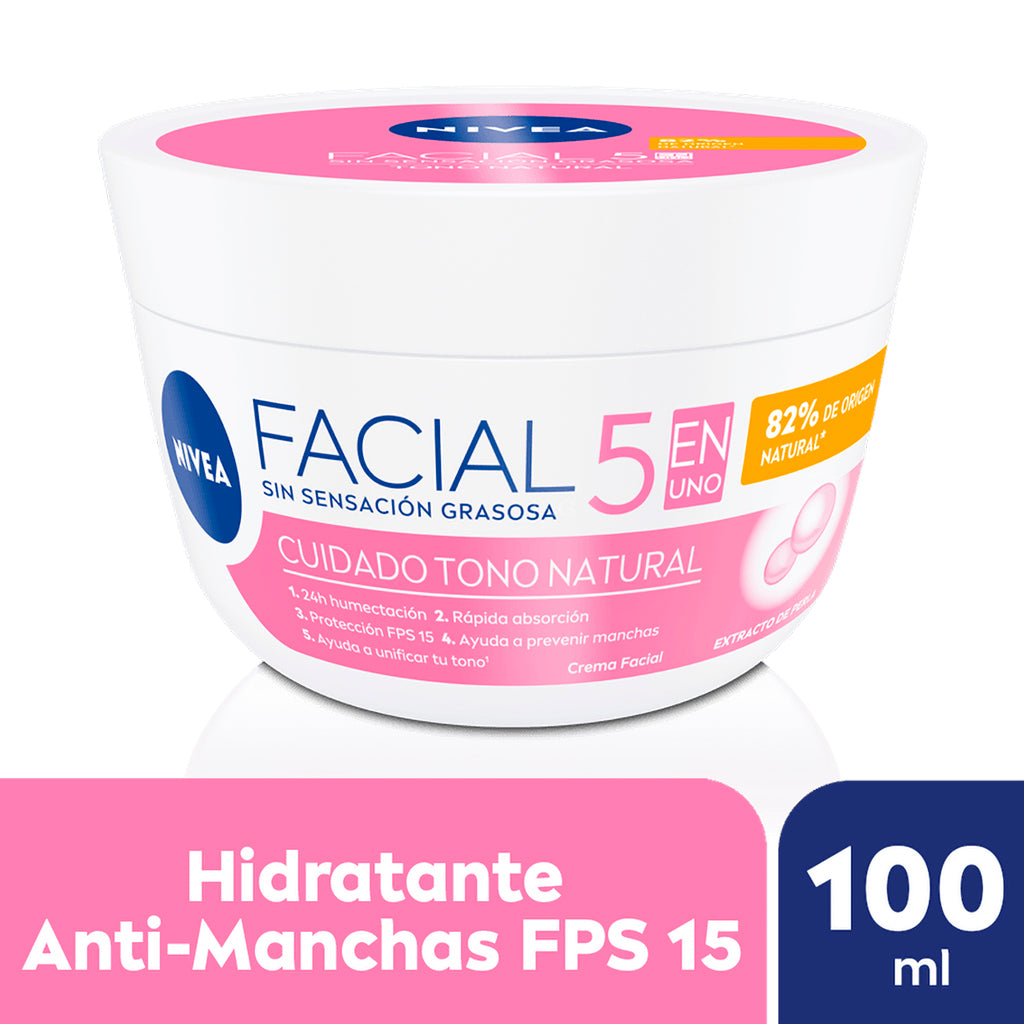 Crema Facial Nivea Hidratante 5 En 1 Cuidado Radiante Y Uniforme 100 ml