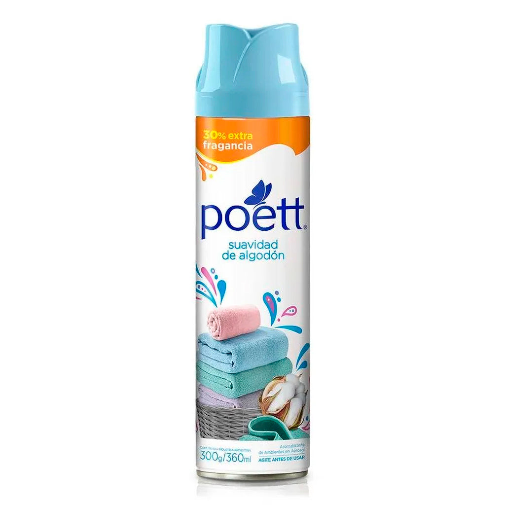 Desodorante Aerosol Poett Ambiente Suavidad de Algodon 360 ml