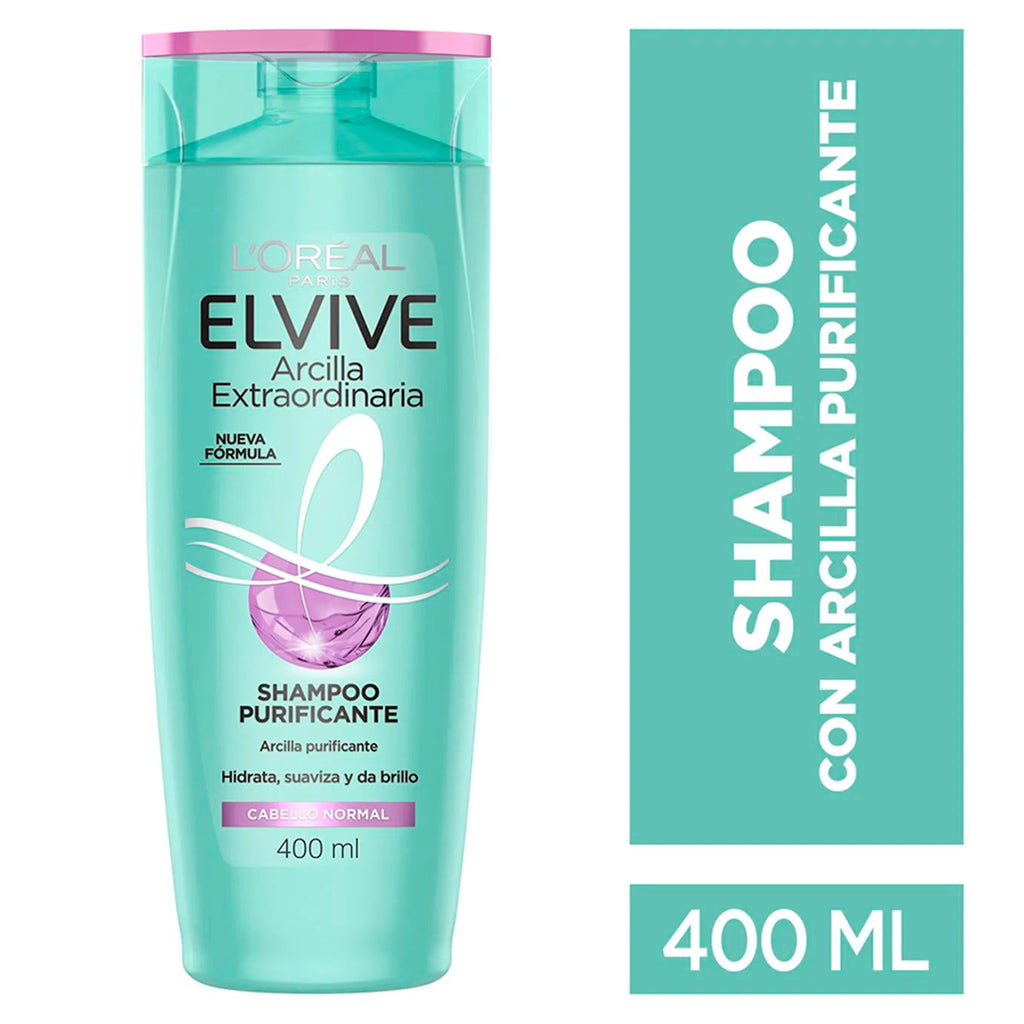 Shampoo Elvive Arcilla Extraordinaria Purificante 400 ml