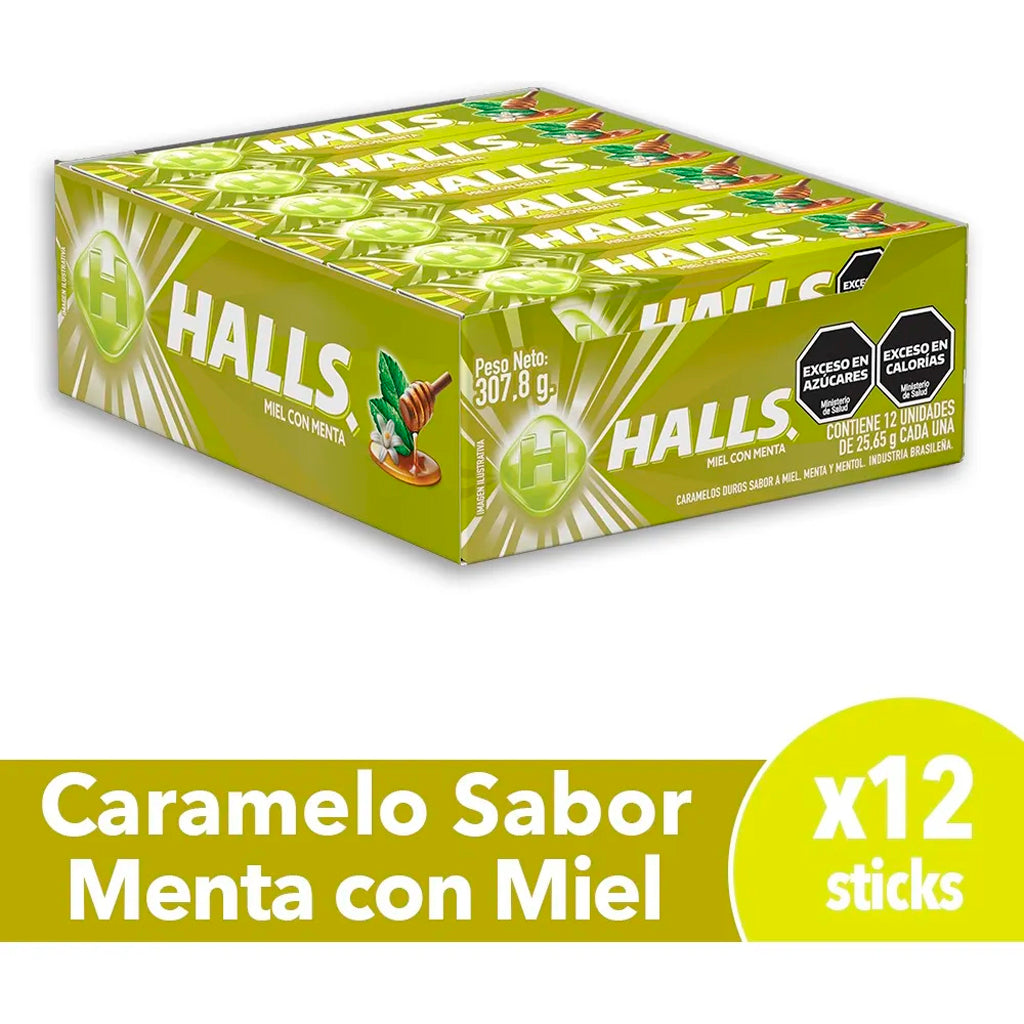 Caramelos Halls Sabor Miel c/ Menta 12 u