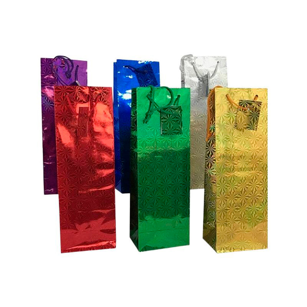 Bolsa para Vino Generico Papel Brillante - Colores Surtidos