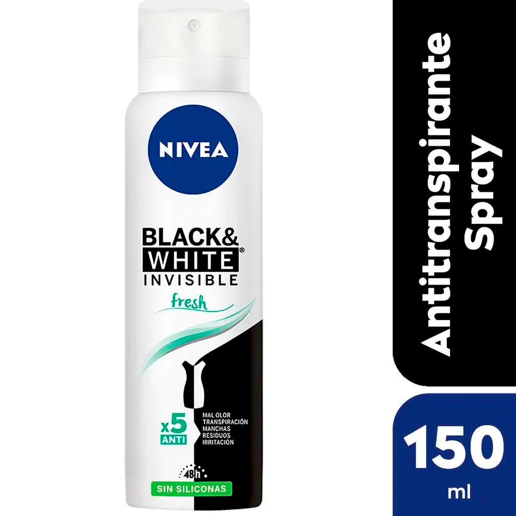 Desodorante Aerosol Nivea Antitranspirante Black & White Invisible Fresh 150 ml