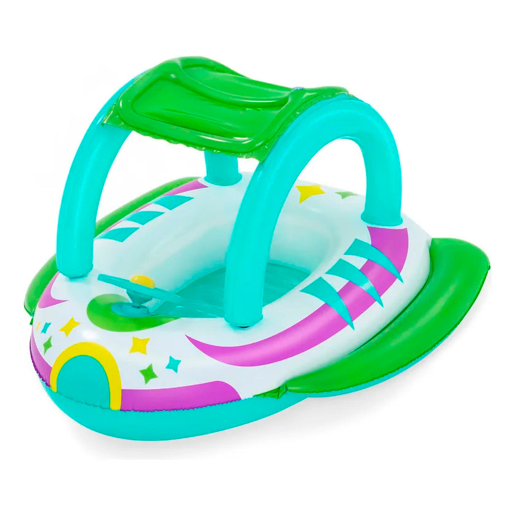 Flotador Inflable Generico Asiento p/ pileta c/ Techo Nave Espacial 107 x 112 cm