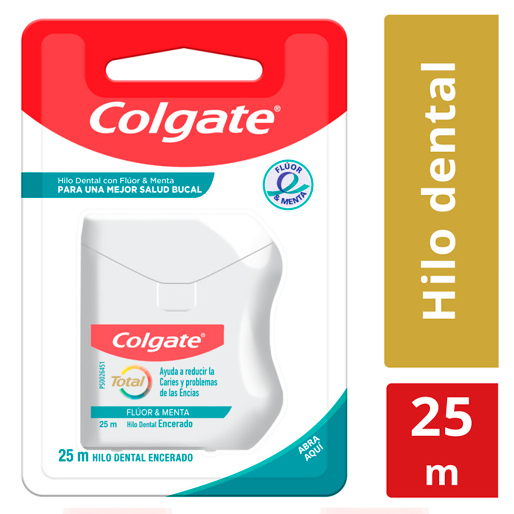 Hilo Dental Colgate Total Fluor Y Menta 25m