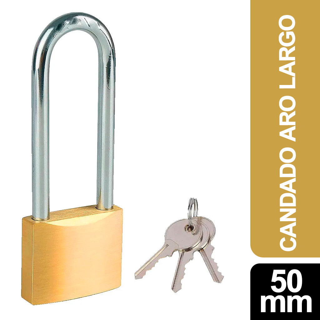 Candado Gus Dorado Resistente Aro Largo 32 mm