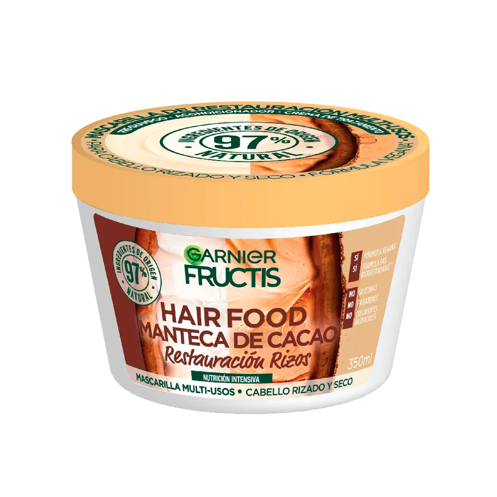 Mascarilla deTratamiento Capilar Fructis Hair Food Manteca de Cacao Restauracion Rizos 350 ml