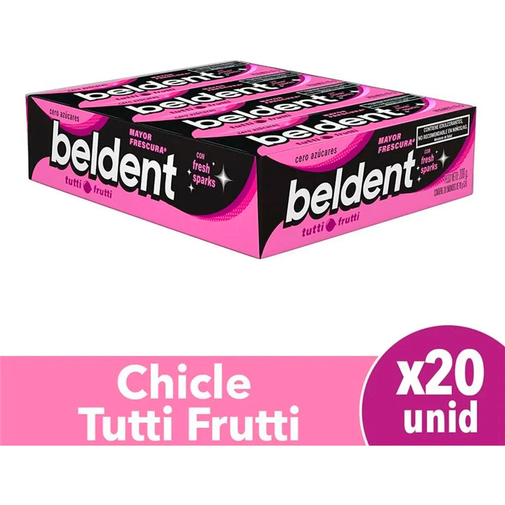 Chicle Beldent c/ Fresh Sparks Sabor a Tutti Fruti 10 g
