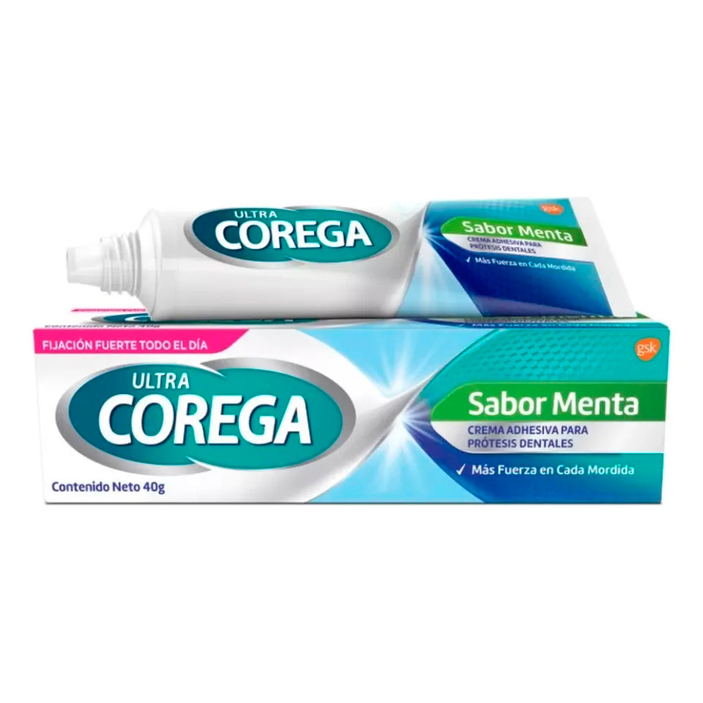 Adhesivo para Protesis Dentales Crema Corega Sabor Menta 40 g