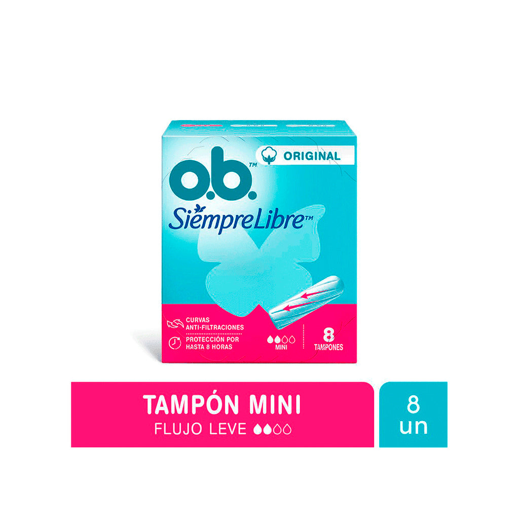 Tampones Ob Siempre Libre Original Mini Flujo Leve 8 u
