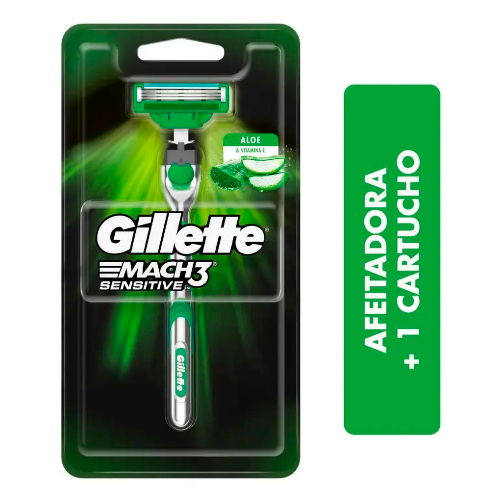 Afeitadora Desechable Gillette Prestobarba Mach 3 Sensitive c/ Aloe Vera 1 u