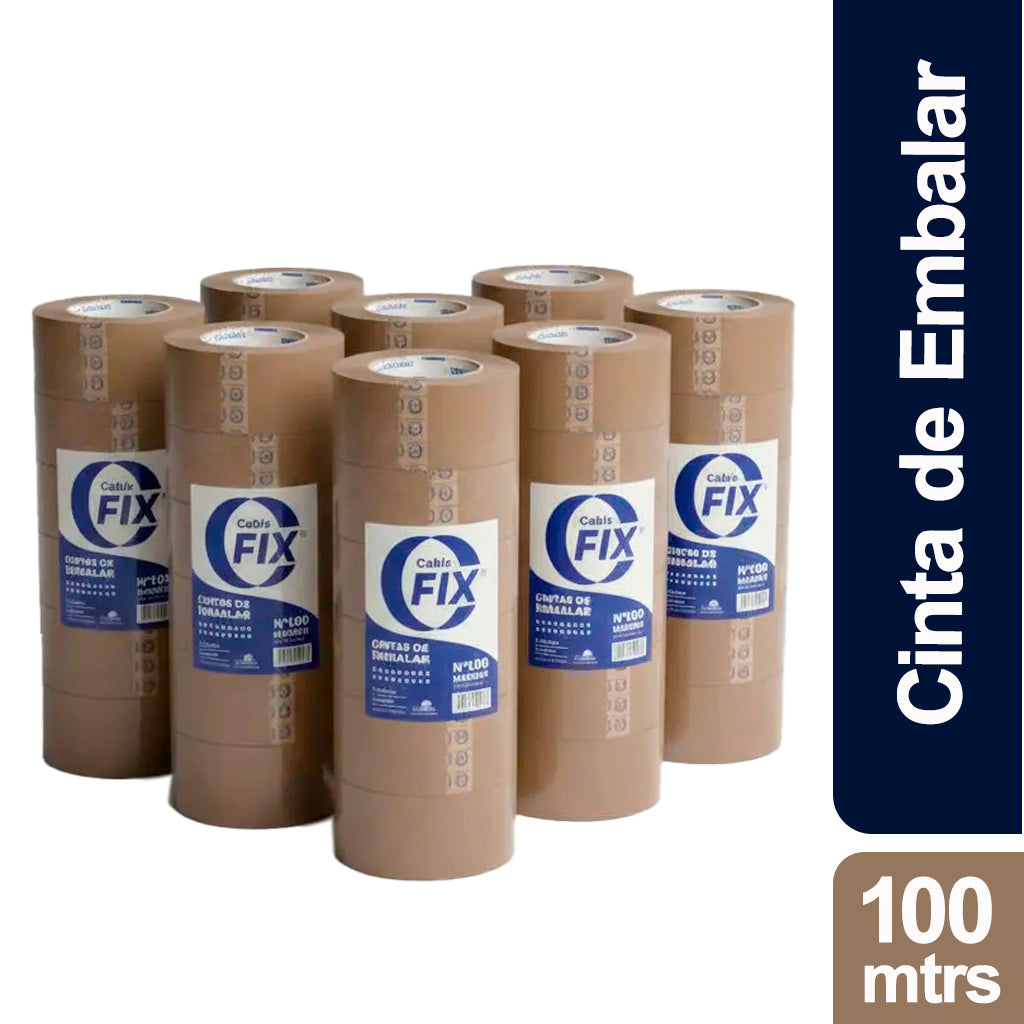 Cinta de Embalar Cablefix Autoadhesiva p/ Usos Multiples Marron 100 mts