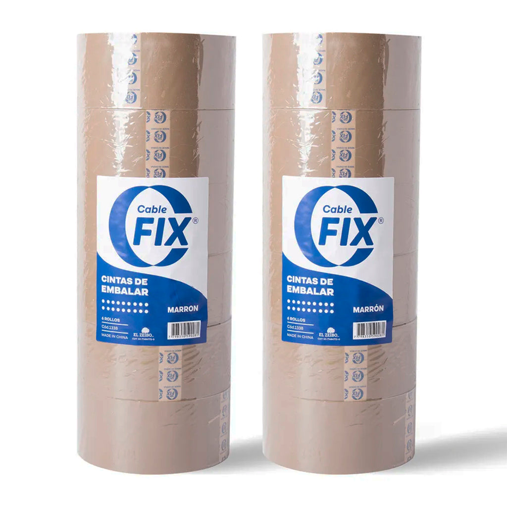 Cinta de Embalar Cablefix Autoadhesiva p/ Usos Multiples Marron 40 mts