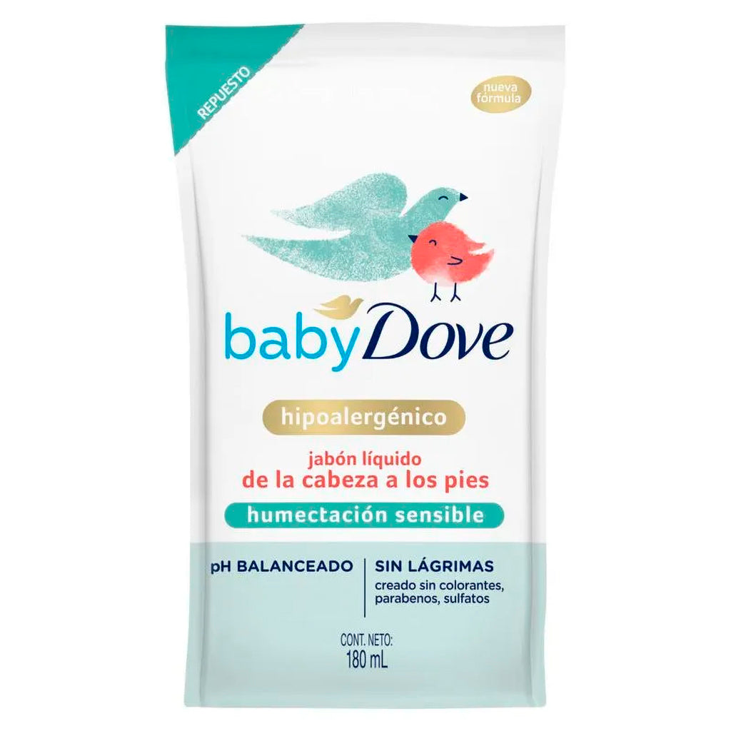 Jabon Liquido Dove Corporal Humectacion Sensible Repuesto 180 ml