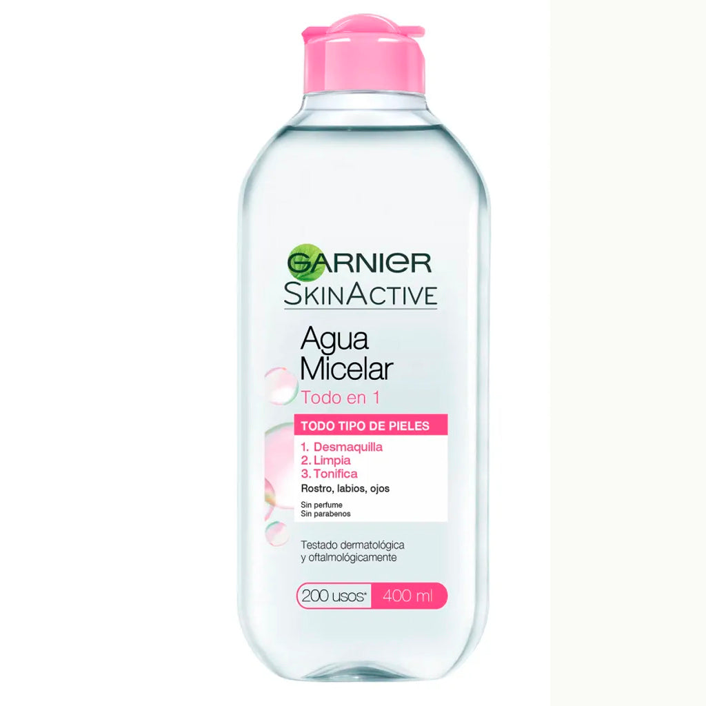 Agua Micelar Garnier Skin Active Todo en 1 400 ml