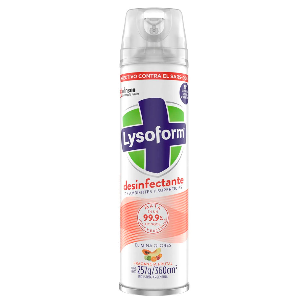 Desinfectante de ambientes Aerosol Lysoform Fragancia Frutal 360 ml