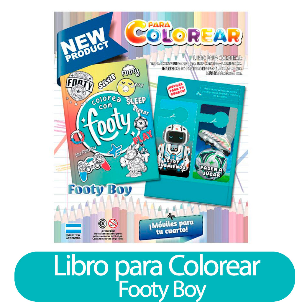Libro Generico p/ Colorear Footy Boys