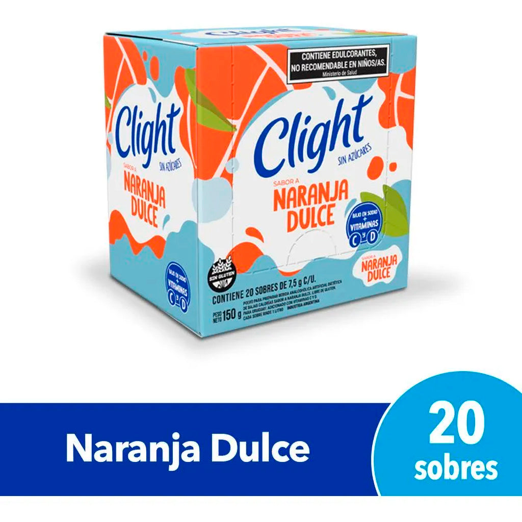 Jugo en Polvo Clight Sabor Naranja Dulce Rinde 1 Lts 7,5 g