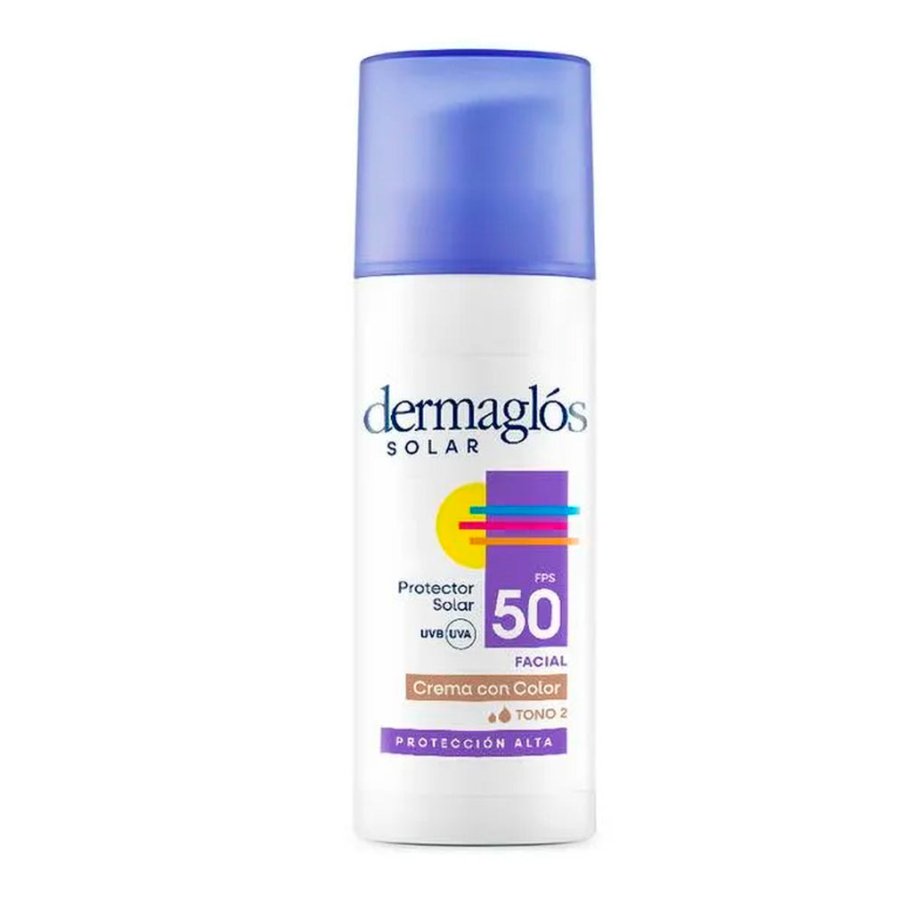 Dermaglós 面部防晒霜,带颜色,色号 1,SPF 50,50 克