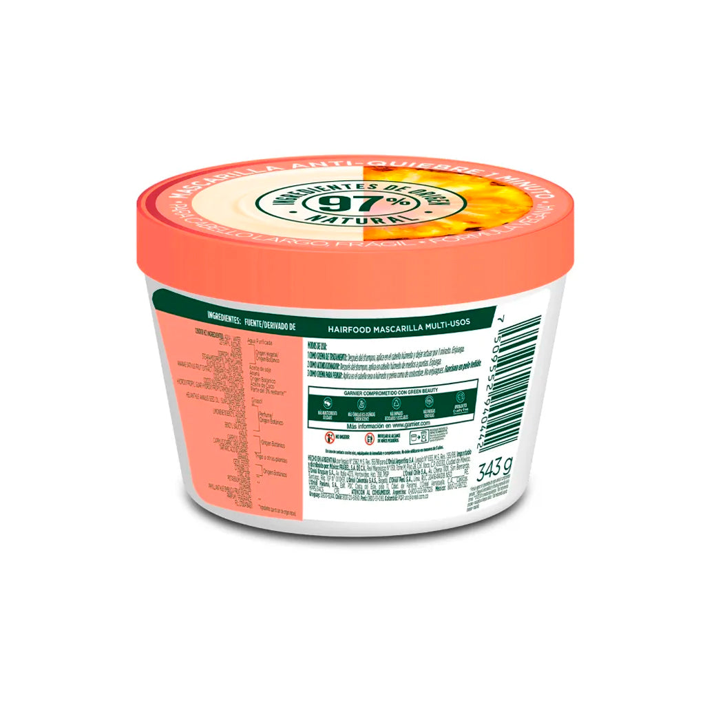 Mascarilla deTratamiento Capilar Fructis Hair Food Anana Anti-Quiebre 350 ml