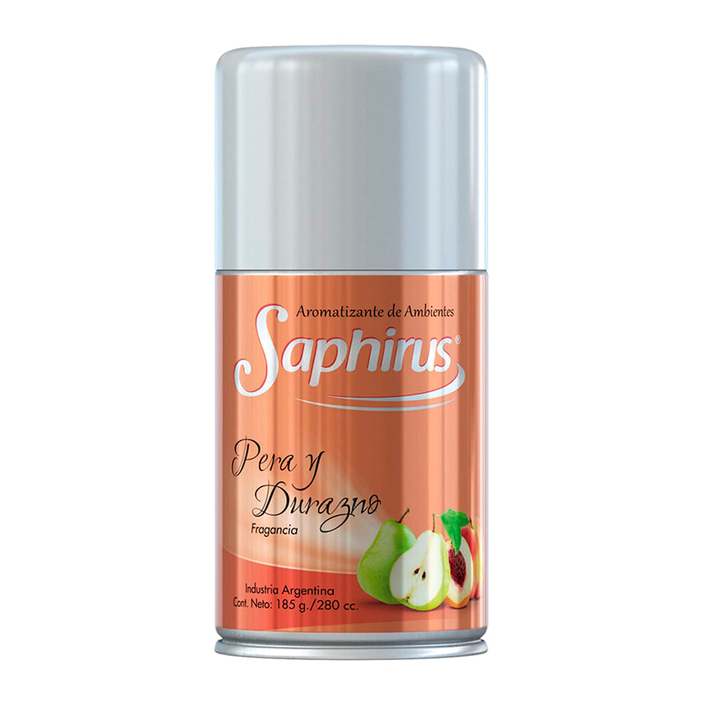 Aromatizante Aerosol Saphirus Pera y Durazno 185 g