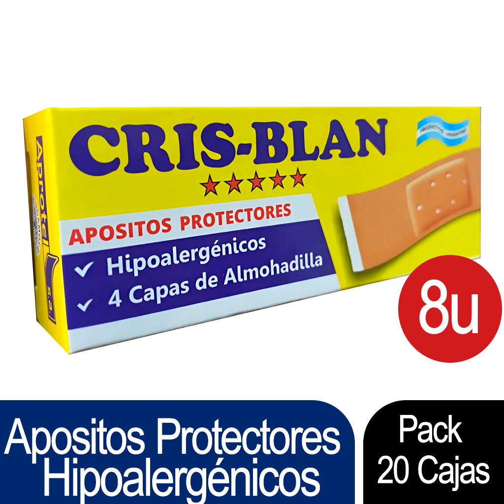 Apositos Adhesivos Curitas Hipoalergenicos Cris - Blan 8 u