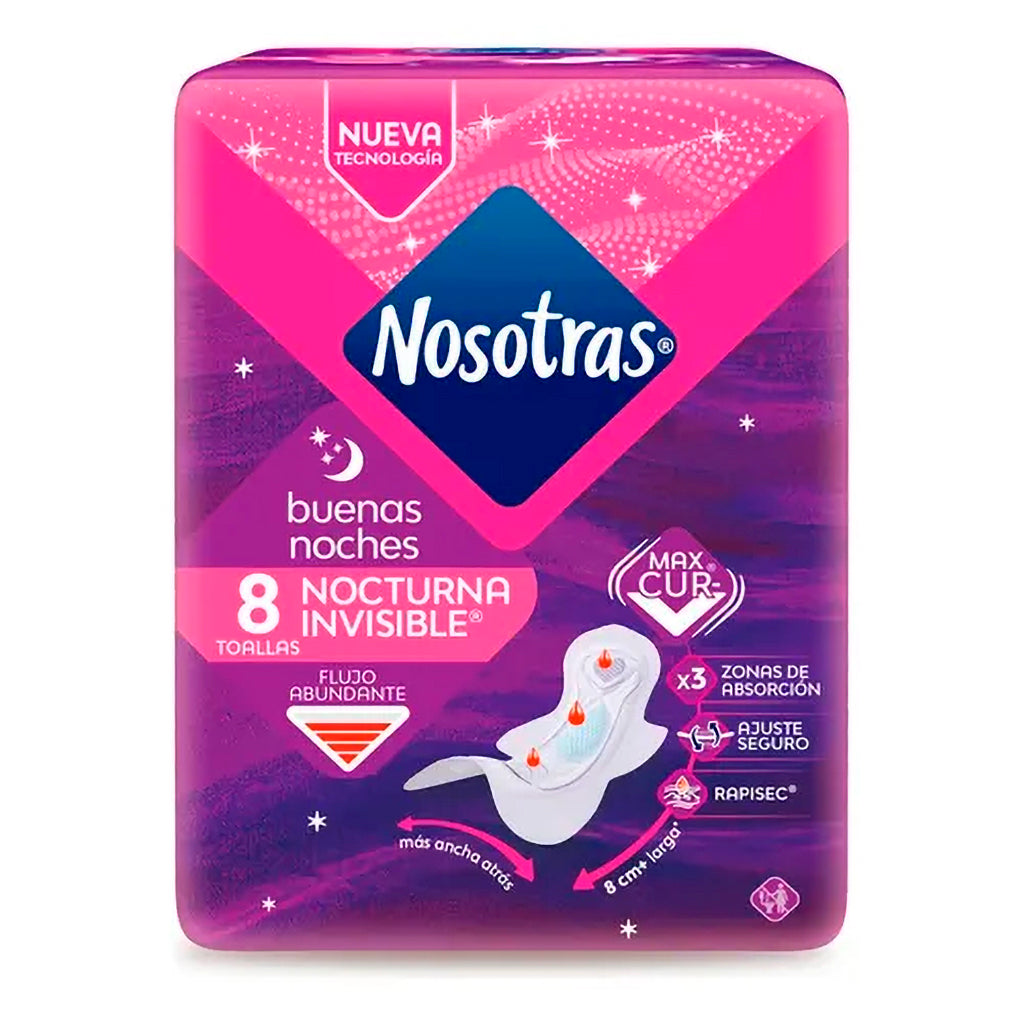 Toallas Femeninas Nosotras Nocturna Invisible 8 u