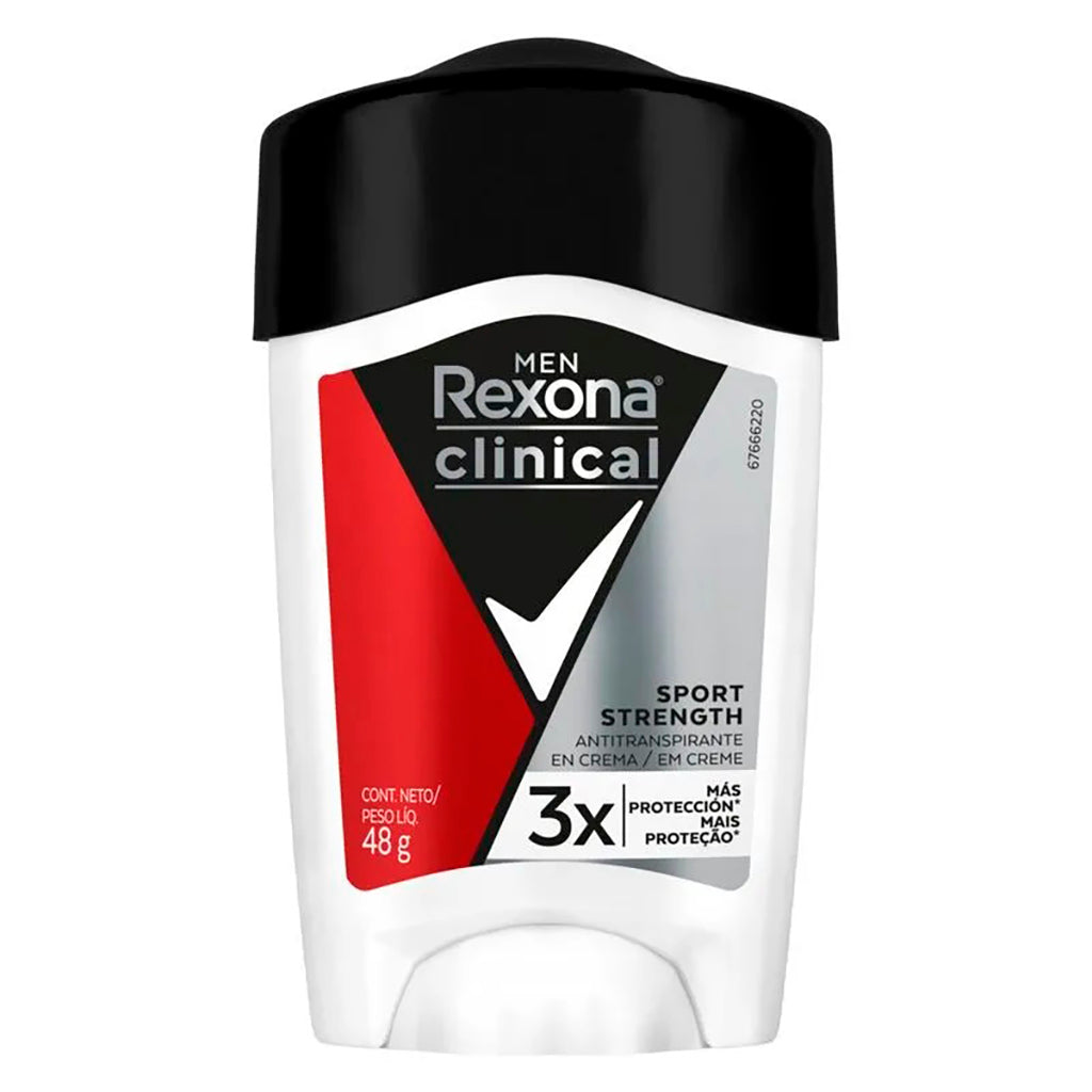 Desodorante Barra Rexona Antitranspirante Clinical Sport Strength 48 g