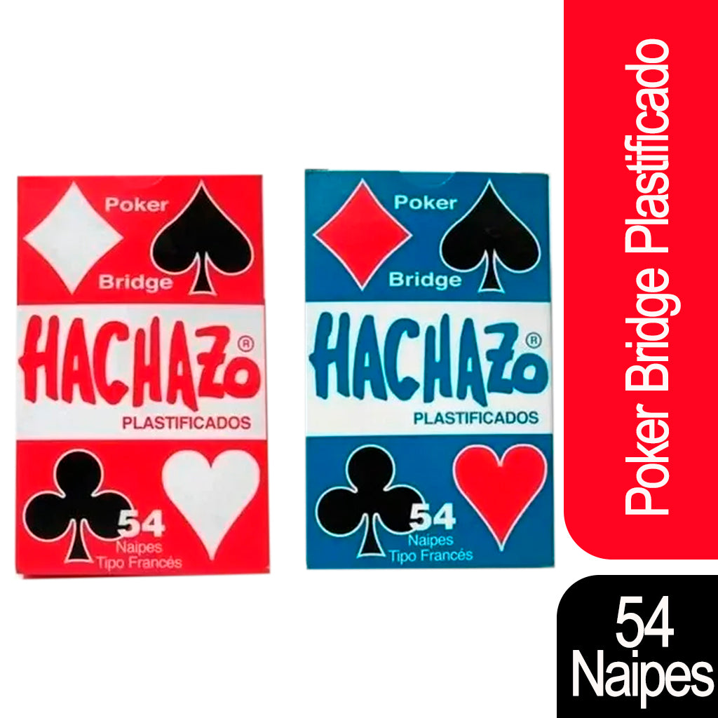 Naipes Hachazo Poker Bridge Plastificados 54 Cartas