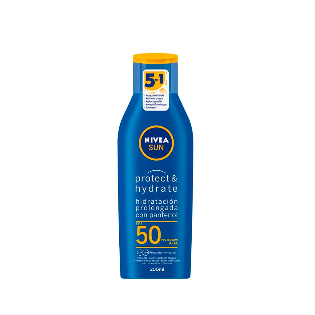 Protector Solar Crema Nivea SUN Protect & Hydrate c/ Pantenol FPS 50 200 ml
