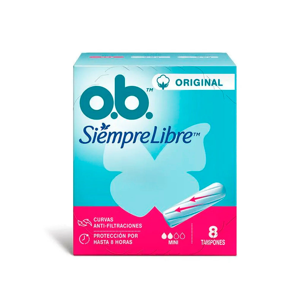 Tampones Ob Siempre Libre Original Mini Flujo Leve 8 u