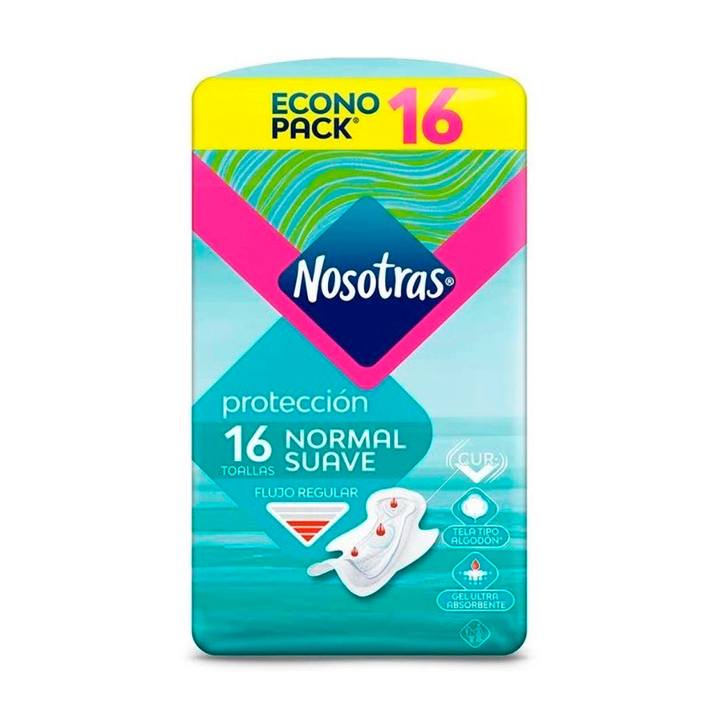 Toallas Higienicas Nosotras Normal Tela Suave 16 u