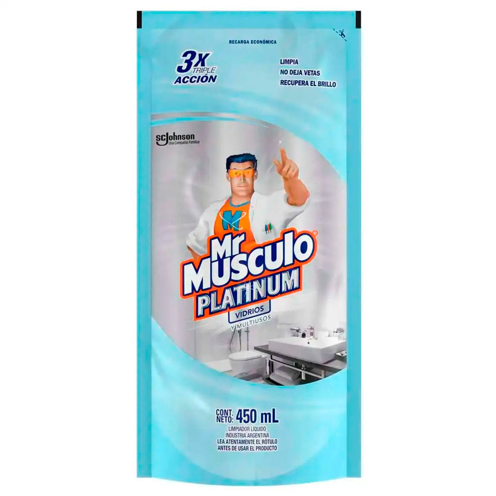 Multiusos Repuesto Mr Musculo Limpiador de Vidrios 450 ml