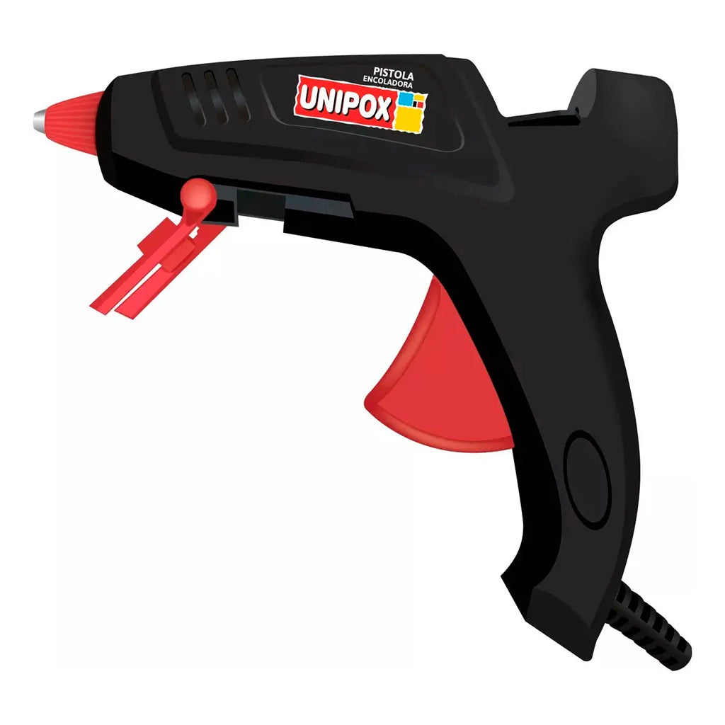 Pistola Encoladora Unipox de Silicona de 40W. 2mts Cable