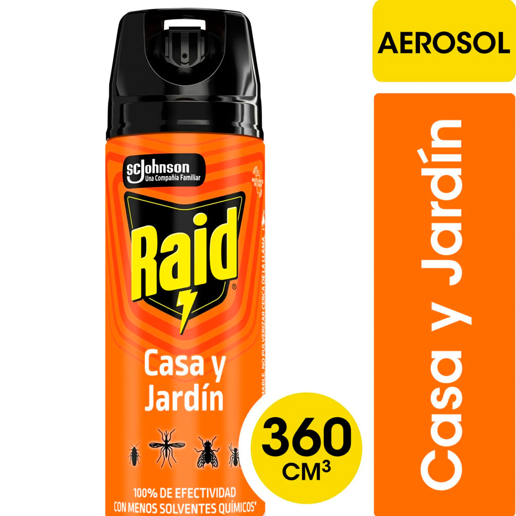 Repelente Aerosol Raid Essential Casa y Jardin 360 ml