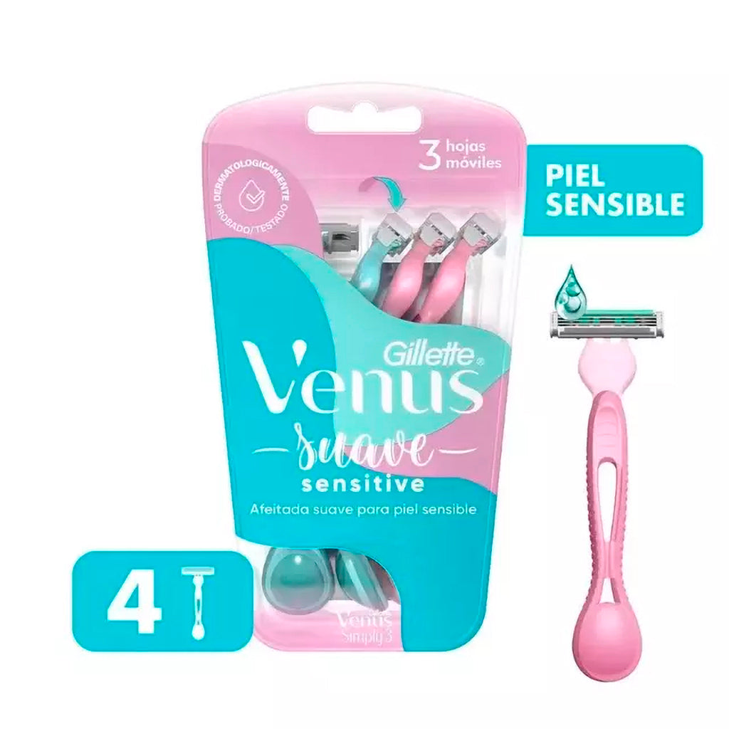 Afeitadora Desechable Gillette Venus 3 simply Suave 4 u