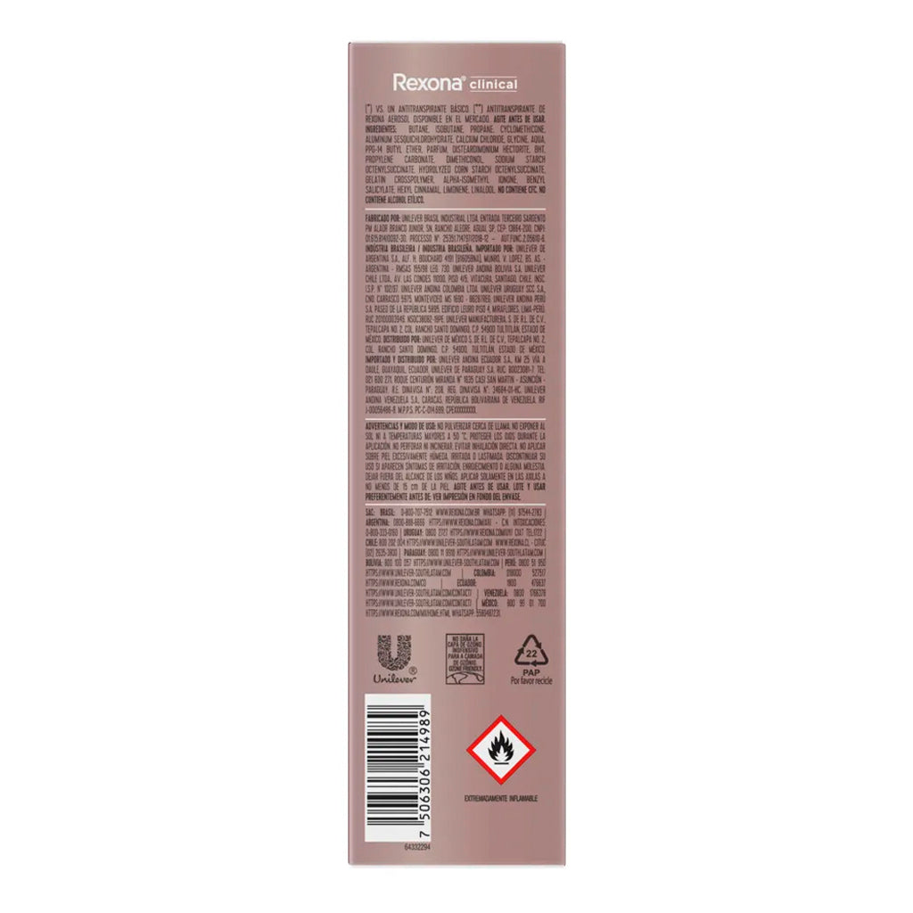 Desodorante Rexona Antitranspirante Clinical Classic 150 ml