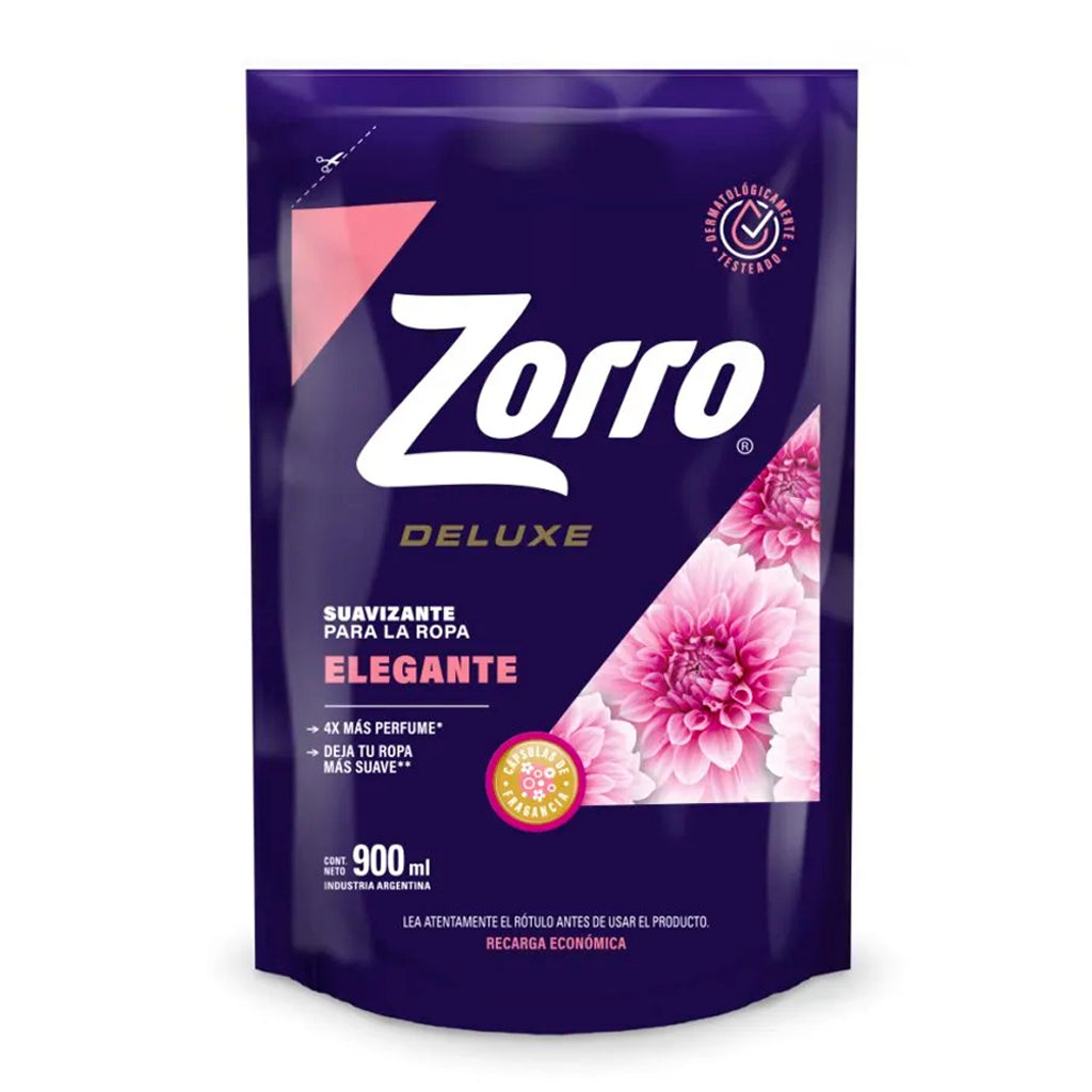 Suavizante Zorro p/ Ropa Deluxe Elegante 900 ml
