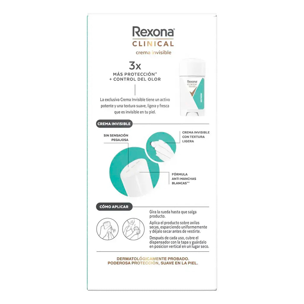 Desodorante Crema Rexona Antitranspirante Clinical Refresh 58 gr