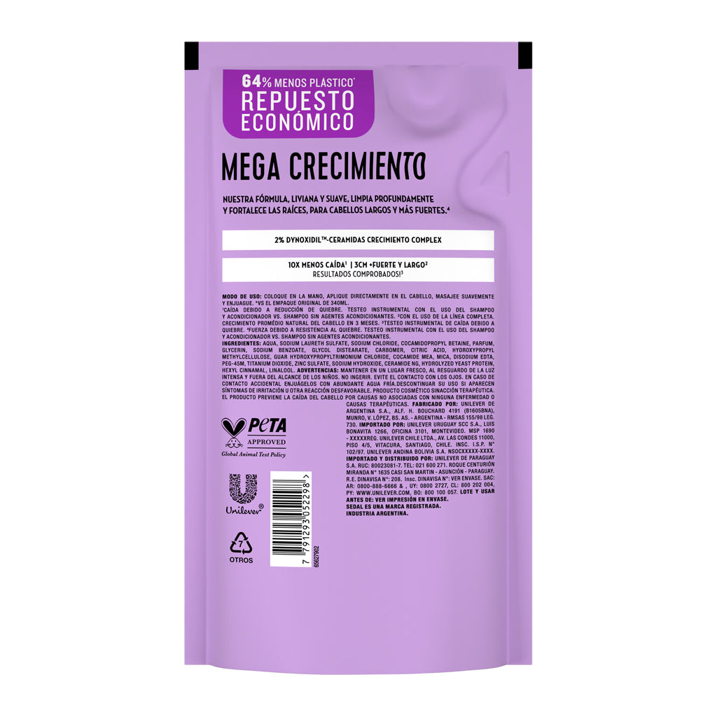 Acondicionador Repuesto Sedal Mega Crecimiento 300 ml