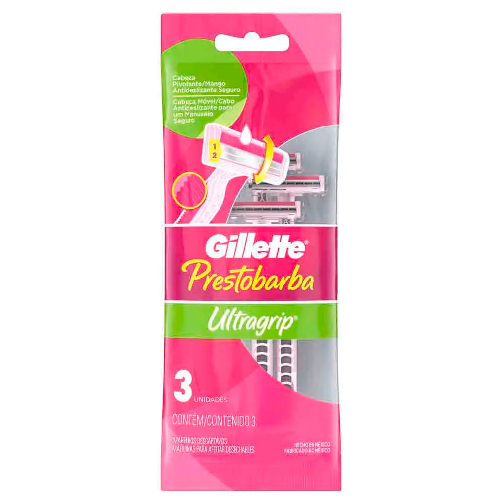 Afeitadora Gillette Ultragrip 2 filos 3 u