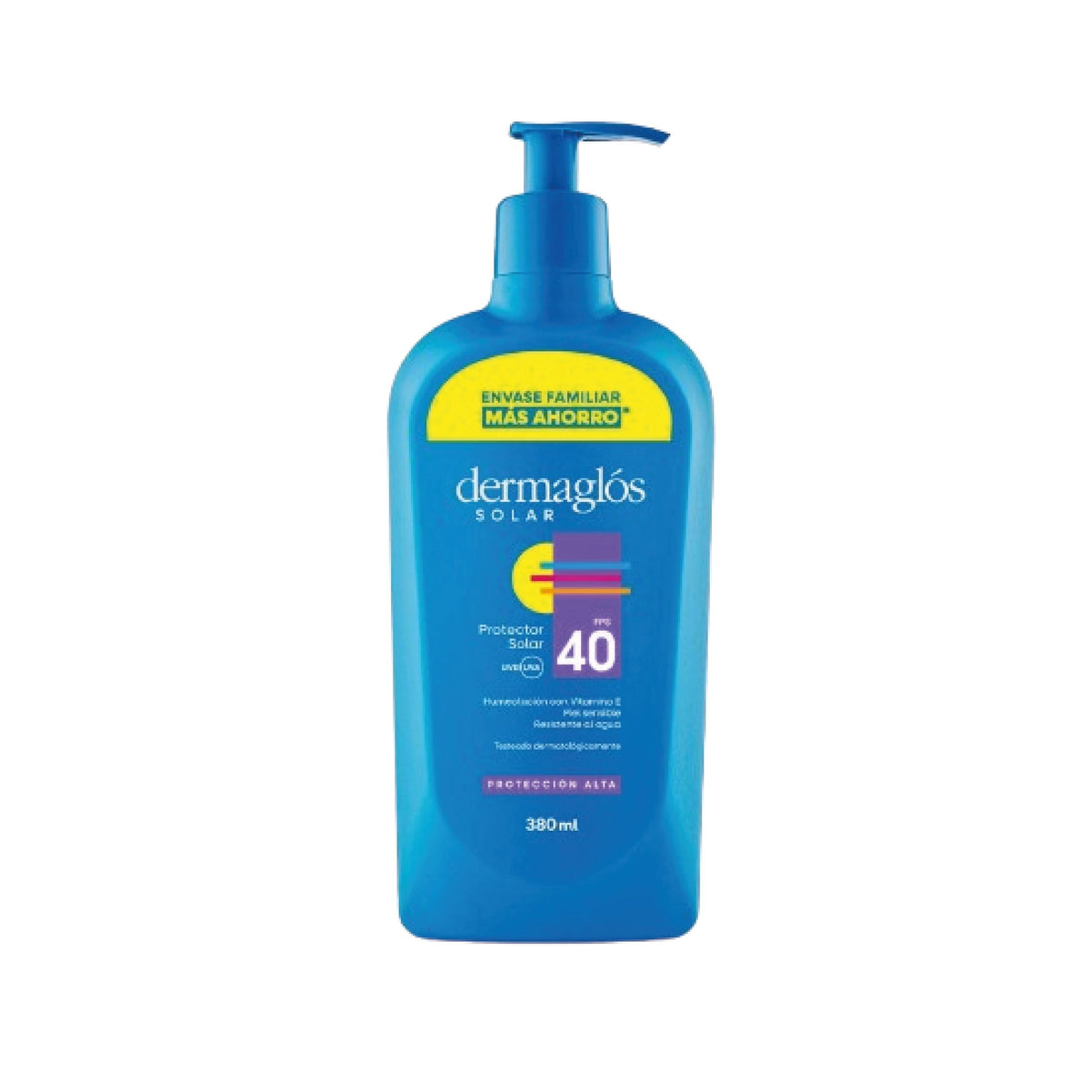 Protector Solar Emulsión Dermaglos Familiar c/ Bomba FPS 40 380 ml