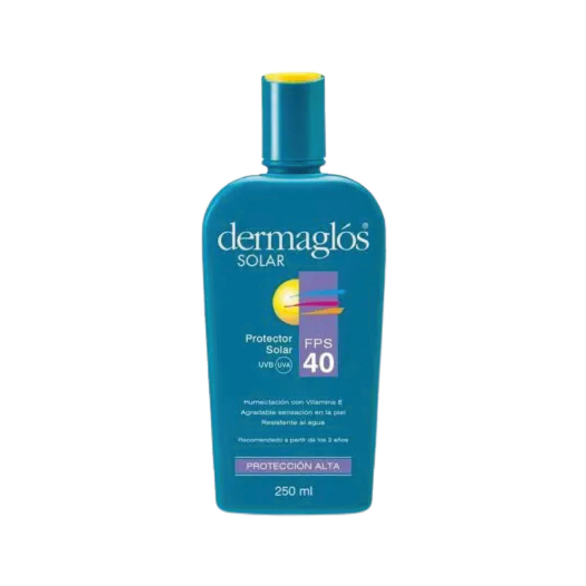 Protector Solar Emulsión Dermaglos Resistente al Agua FPS 40 250 ml