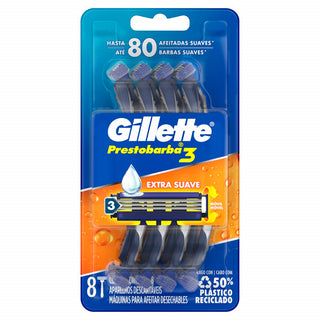 Afeitadora Desechable  Gillette  Prestobarba 3 Filos UltraGrip SenseCare 8 u