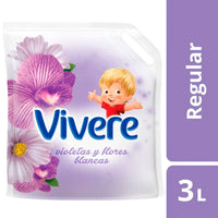 Vivere 衣物柔顺剂 紫罗兰与白花香型 3 升