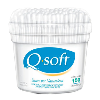 Hisopo Descartable Qsoft Biodegradables, Flexibels c/ Punta de Algodon 150 u
